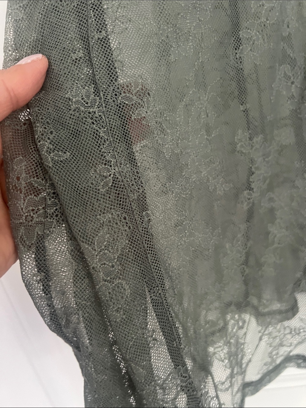 Lace Slip Dress in Sage Green - Picture 5 of 5